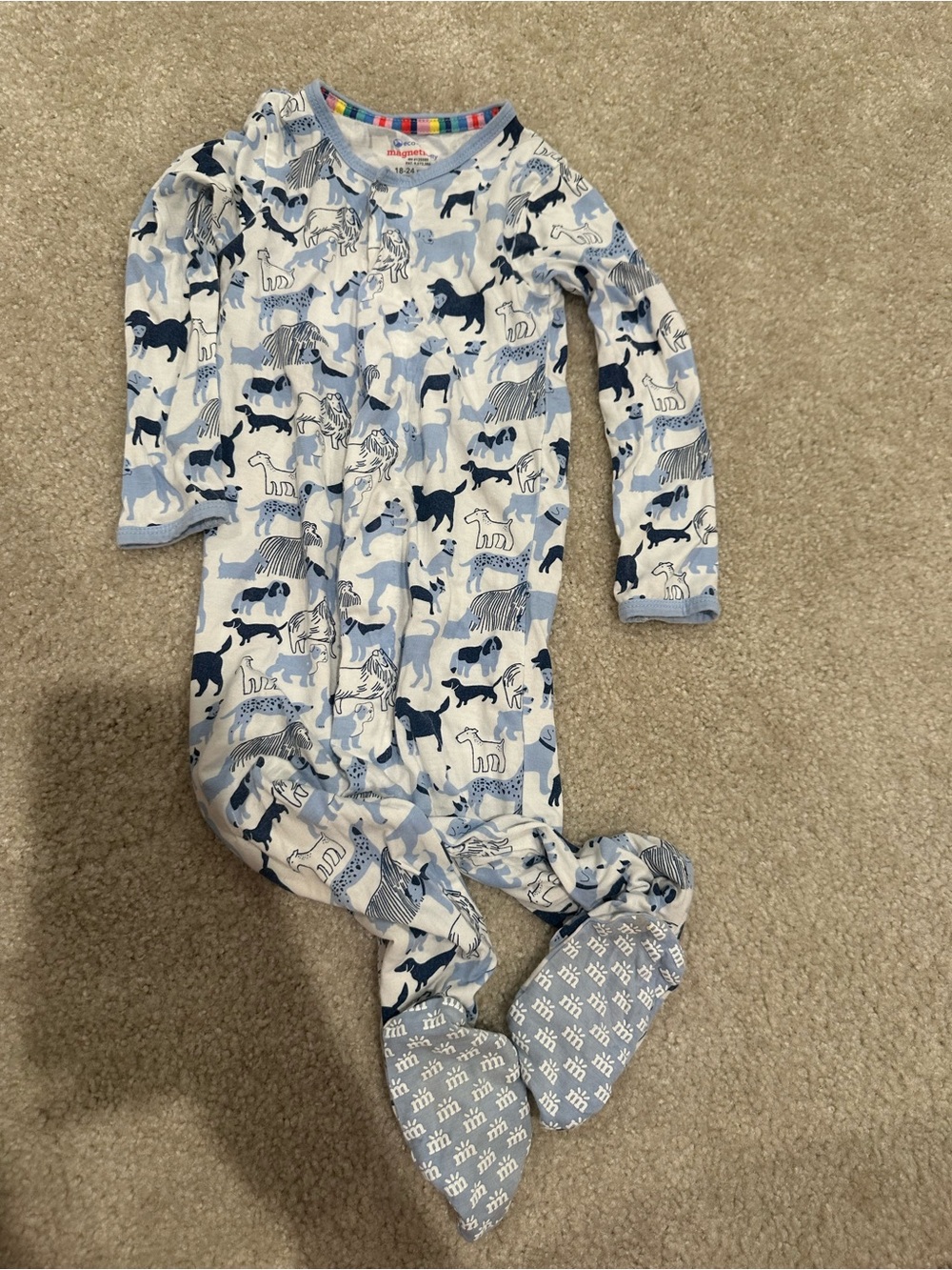 Magnetic Me Blue Animal Print Footed One-Piece